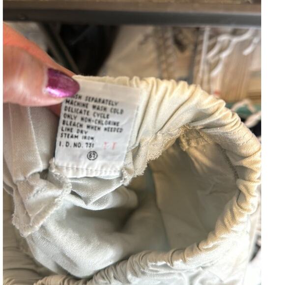 Vintage Gitano cotton belted khaki pants 80s minimalist lagenlook  bohemian - Picture 9 of 9